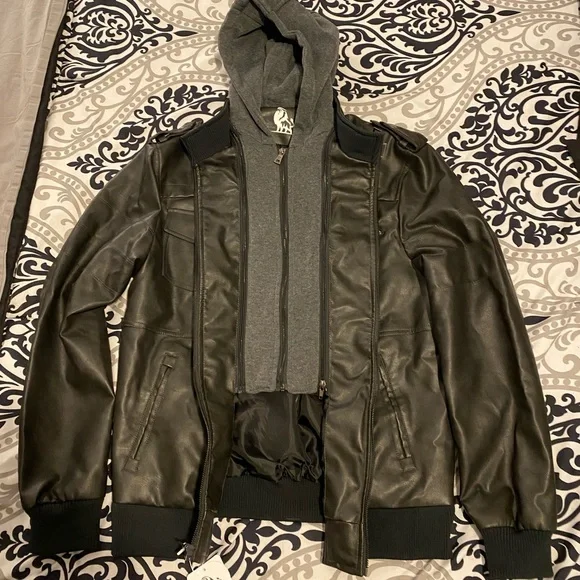 NWT David Outerwear Men’s L Faux Leather Jacket - Picture 5 of 5